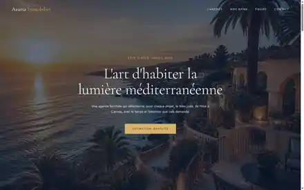 Site Azuria Immobilier, page d'accueil